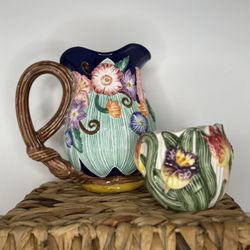 Fitz And Floyd Votive And Pitcher 