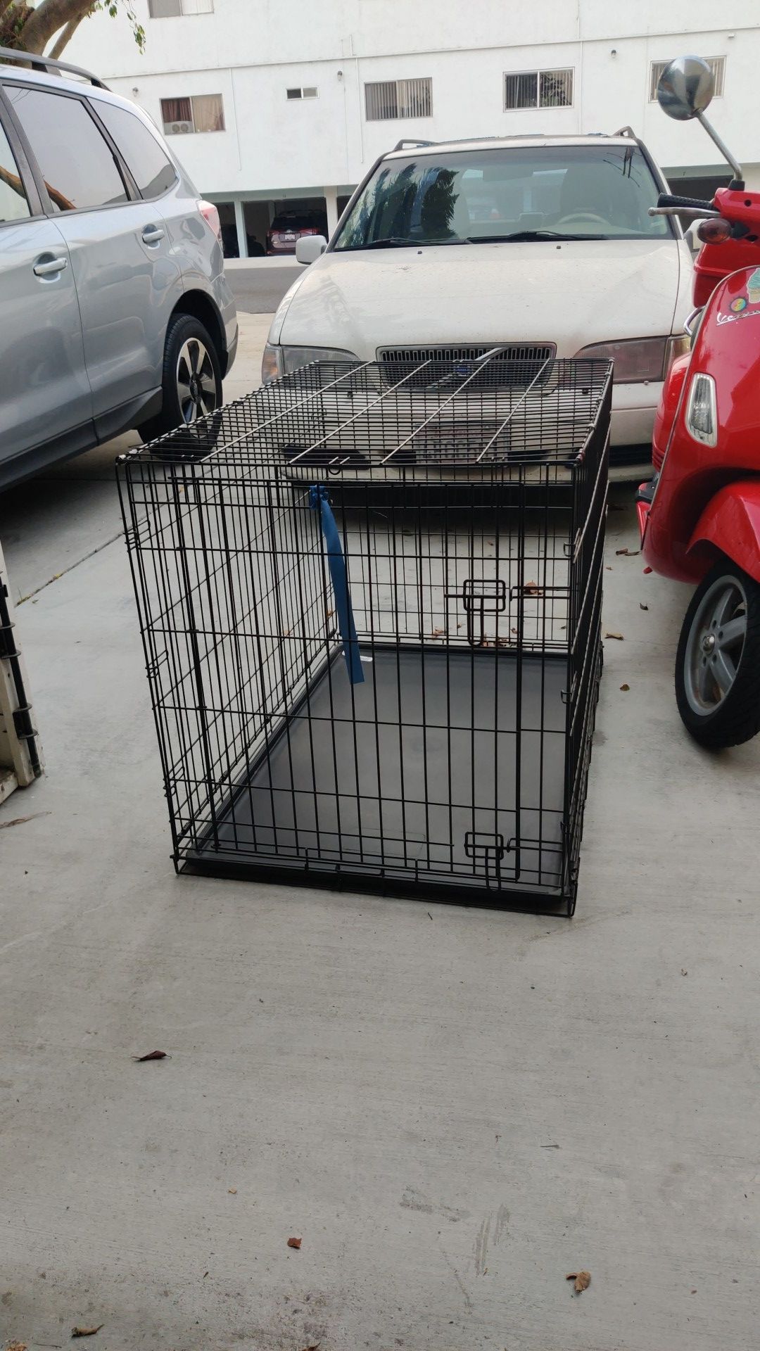 Folding dog crate