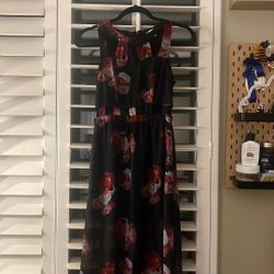 Rose Print maxi dress