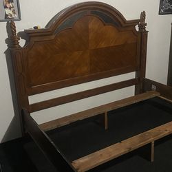 Cal king bed frame with 2 matching night stands