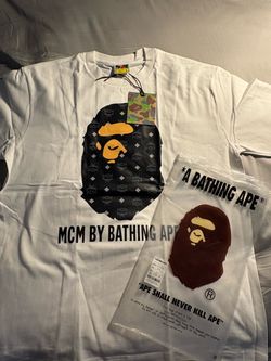BAPE x MCM A Bathing Ape White Tee Size L