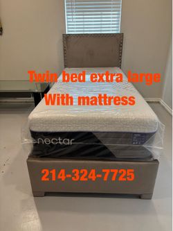 Twin bed extra long with mattress