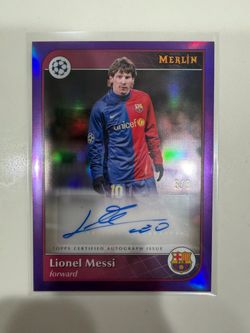 Messi /8 purple auto Topps Merlin