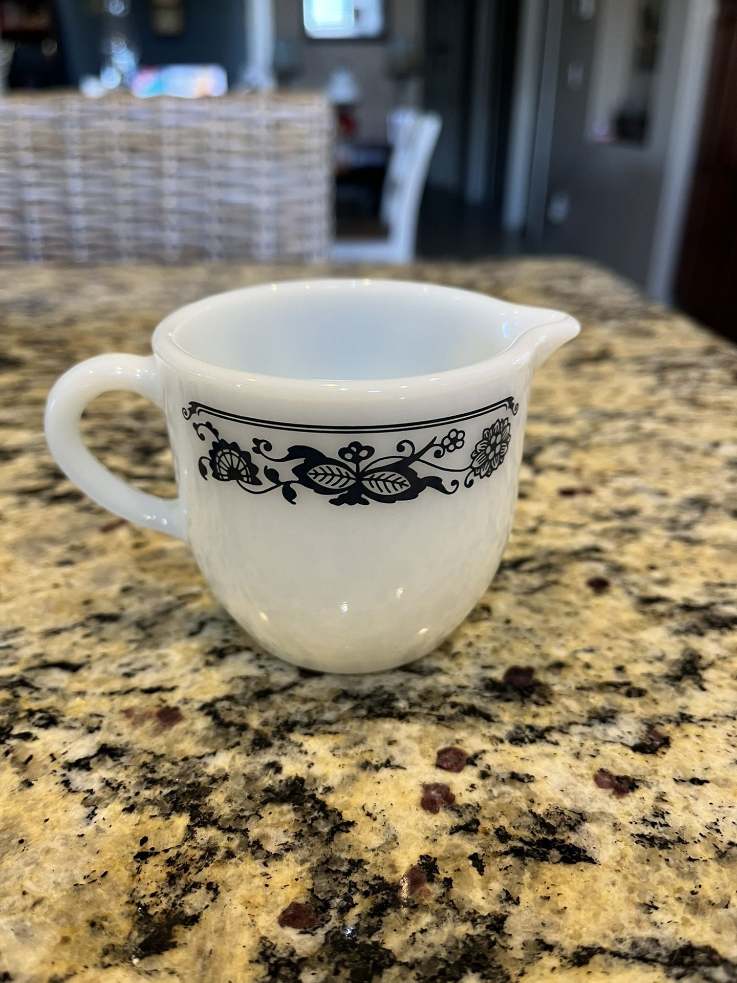 Vintage Pyrex Milk Glass Old Town Blue Onion Creamer