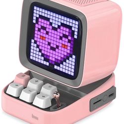 Ditoo Retro Pixel Art Game Bluetooth Speaker with 16X16 LED App Controlled Front Screen (Pink)