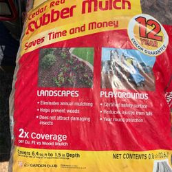 Ceder Color Rubber Mulch New Seal Bag  And Never Opened 12 Years Color Guarantee