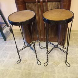 Pair Of Vintage  Metal Bar Stools