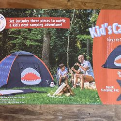 Kids Happy Camper Set Tent,sleeping Bag And Flashlight.