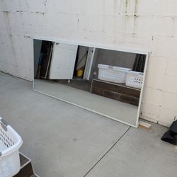 White Frame Mirror Closet Doors Complete