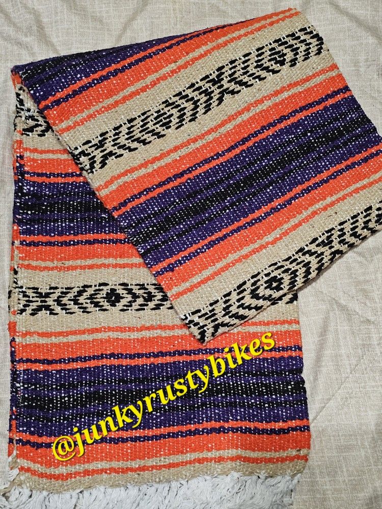 New Orange Purple Falsa Mexican Blanket
