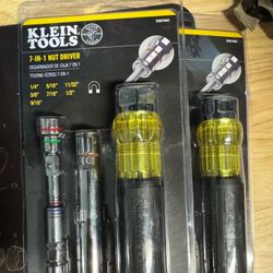 Klein Tools 32807MAG 7-in-1 Nut Driver, Magnetic Driver has SAE Hex Nut Sizes 1/4 to 9/16-Inch, Cushion Grip Handle for Added Torque