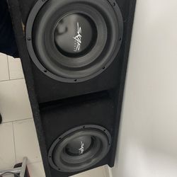 Car Stereo, Subwoofers, Amplifier, And Battery Pack