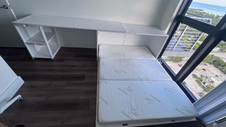 Queen Murphy Bed with Rotating Desk | Home Office | Guest Bed | Space-Saving Furniture