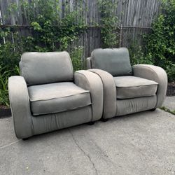 Pair of Modern Oversized Accent Chairs
