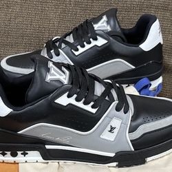 LOUIS VUITTON TRAINER 1AAHS3 Virgil Abloh Sneaker Black Gray Sz 10
