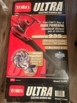 Toro 3 in 1 electric blower Vacuum