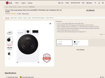 🚨 LG Front Load Washer WM4080HWA – 50% OFF 🔥