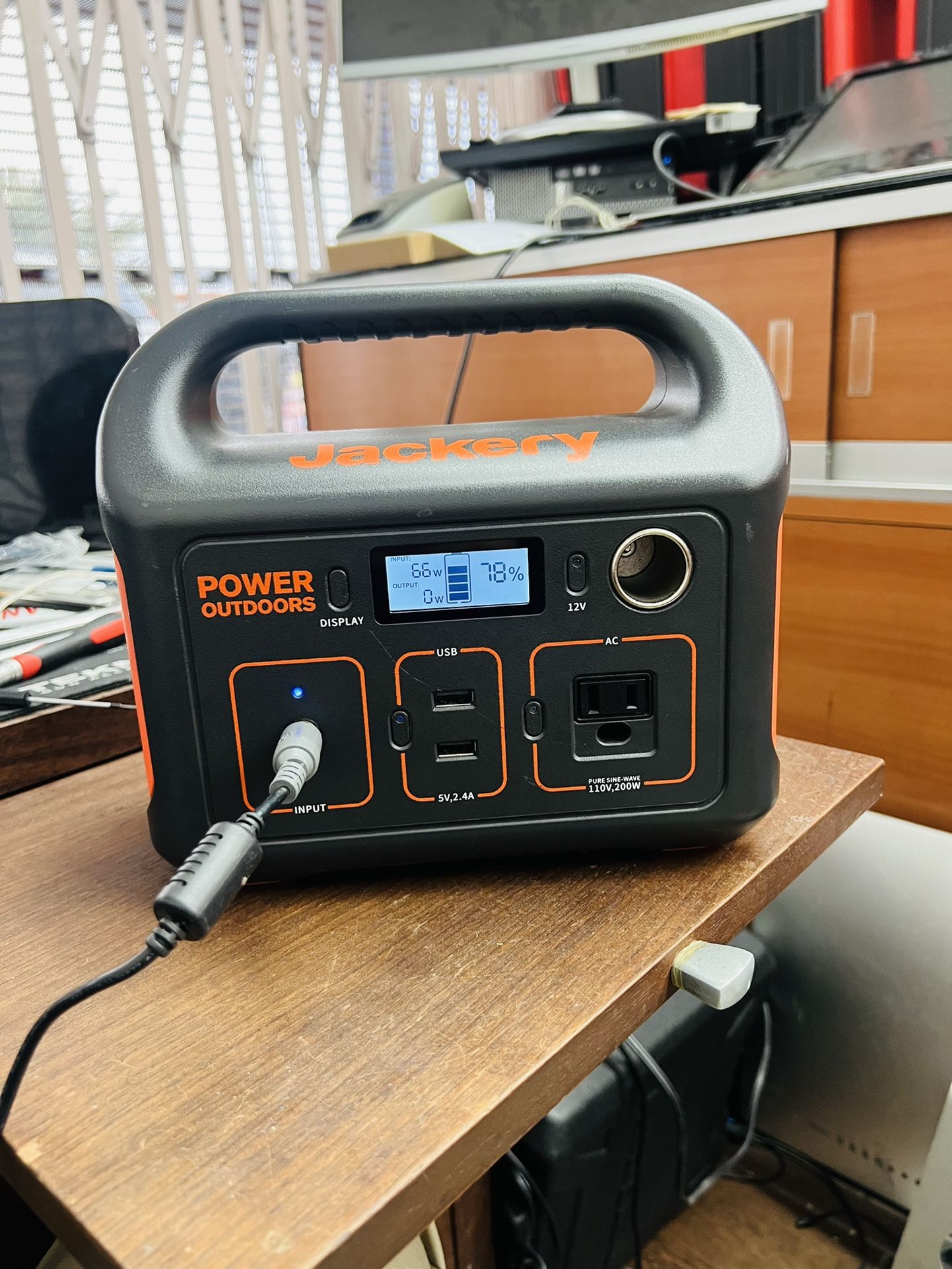 Jackery 200-Watt Continuous/400-Watt Peak Output Power Station Explorer 290 Push Button Start Battery Generator for Outdoors
