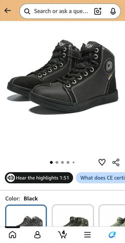 Black High-Top Motorcycle Riding Sneakers