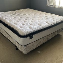 King bed frame, and boxspring