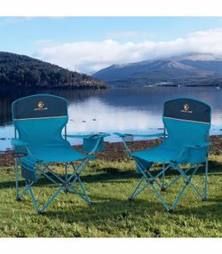 2-Pack Portable Folding Camping Chairs - Blue