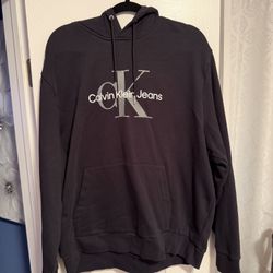 Calvin Klein Jeans Monogram Logo Hoodie - Black - Size XL