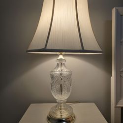Vintage Brass and Cut Glass Table Lamp