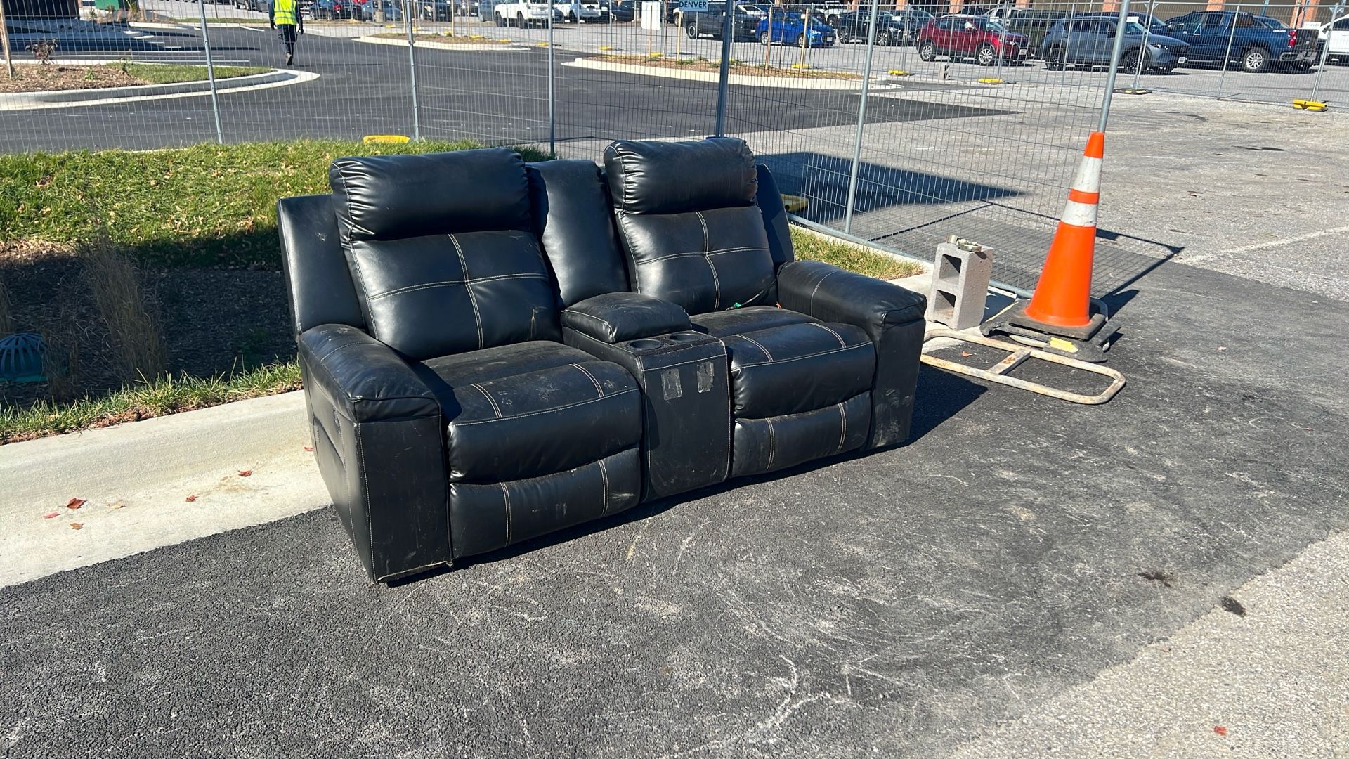 Leather Recliner Couch Set