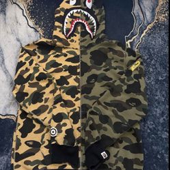 Bape 1st Camo Half Shark Full Zip Hoodie