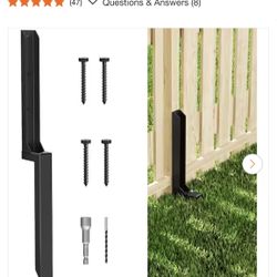 34 in. Heavy Duty Black Fence Post Repair Kit Anchor Ground Spike, Fence Post for Repairing Broken Fence