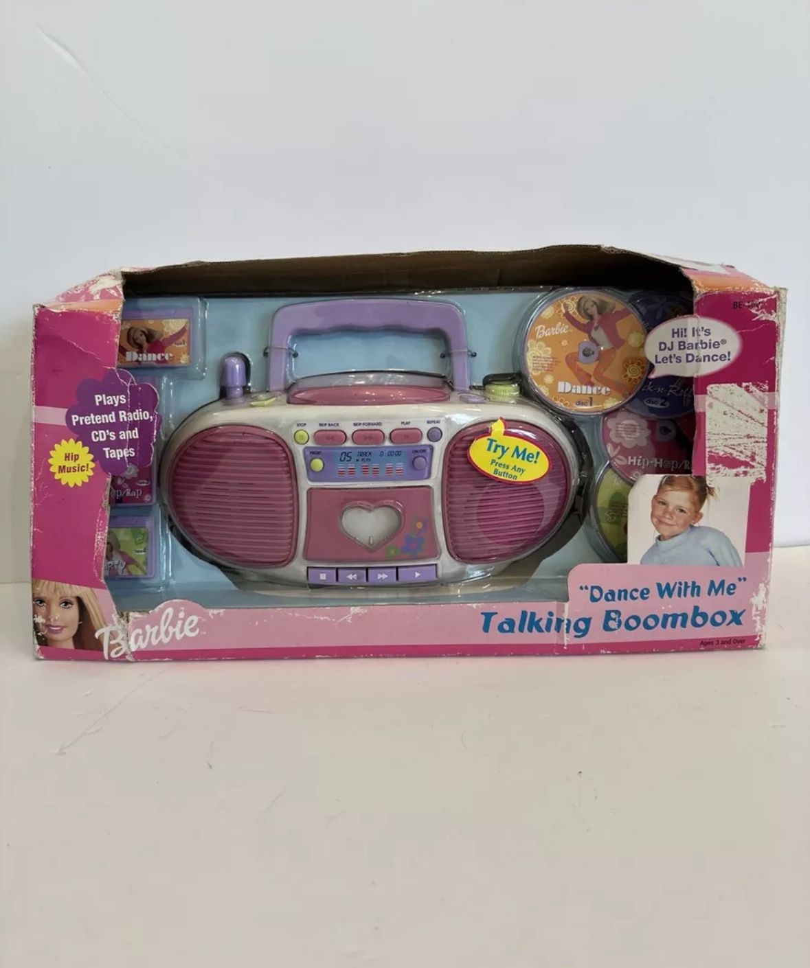 Barbie Dance With Me Talking Boombox 3 In 1 Cassette CD Radio 1990 Untested