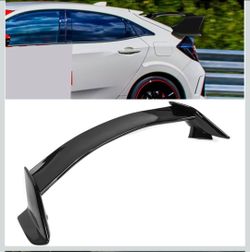 Rear Trunk Spoiler Wing Compatible with 2016-2021 Honda Civic FK4 FK7 FK8 5DR Hatchback Rear Trunk Lid Wing Spoiler Painted Black ABS Plastic