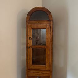 Vintage Wood Corner Cabinet 