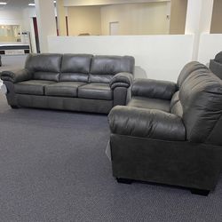 Bladen Slate Grey Sofa and Loveseat Set by Ashley Furniture 