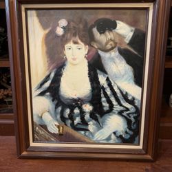 PIERRE-AUGUSTE RENOIR, Impressionists Masterpiece LA LOGE Vintage hand painted reproduction Oil painting