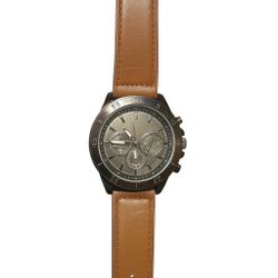 Bold & Classy Men’s Watch | Gunmetal Face + Tan Strap