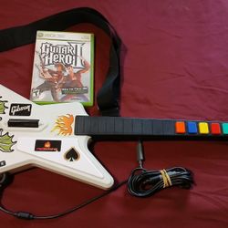 Guitar Hero Guitar For Xbox 360 With Game. Tested Works 