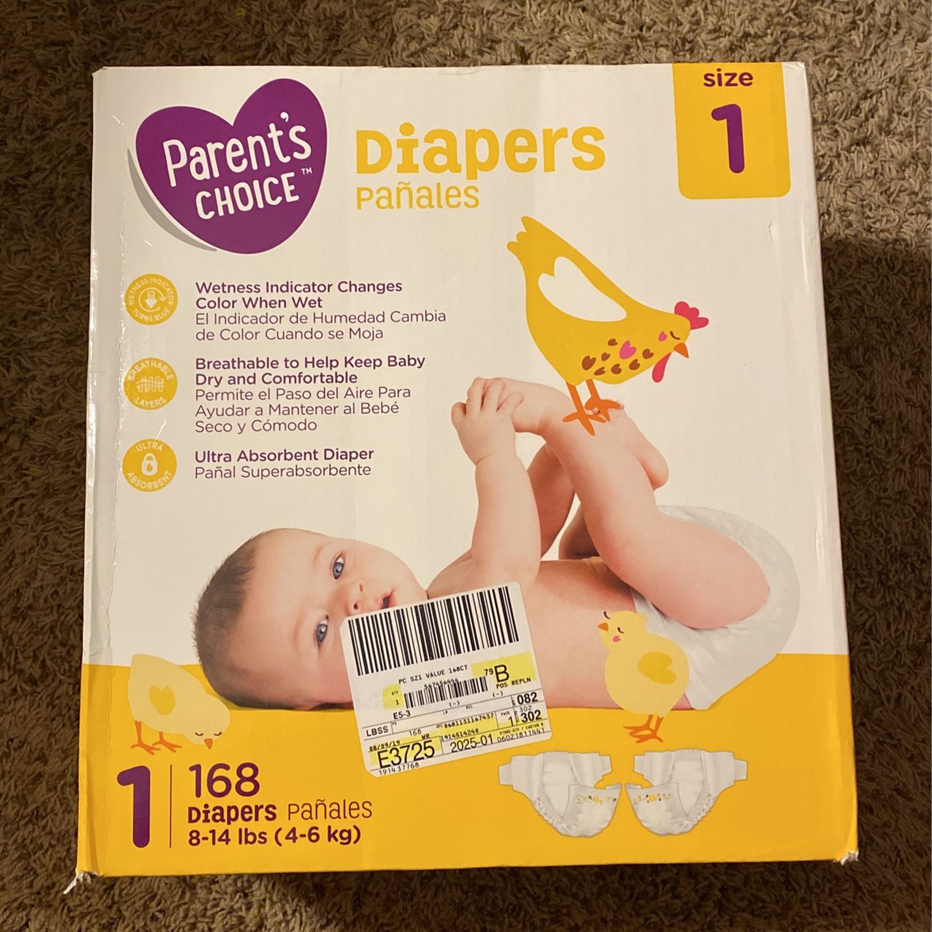 Diapers Size 1 168 Count 