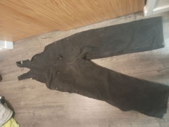 XL Black Carhartt duck bibs