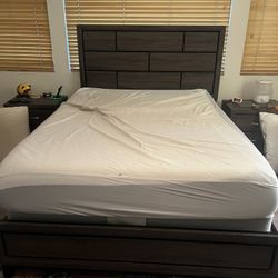 Queen Nectar mattress, queen bed frame, queen box spring