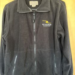Rivers Casino Black Fleece Zip Up NWOT