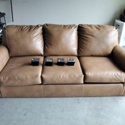 Faux Leather Sleeper Sofa