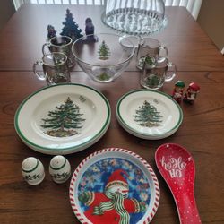 15 PC. Spode Christmas Tree Dinning Set Plus Extras