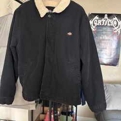 Dickies Canvas High Pile Fleece Jacket Size Medium