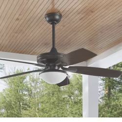 Gazebo III 52 in. Indoor/Outdoor Wet Rated Natural Iron Ceiling Fan with LED Bulbs Included