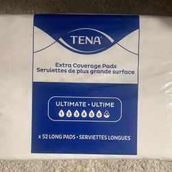TENA Ultimate Extra Coverage Pads – 52” Long | 1 Box | Incontinence Protection | Adult Care Pads 