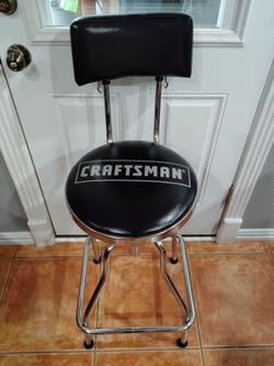 Craftsman Garage Shop Stool with Backrest