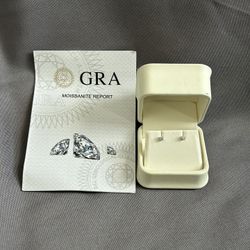 Certified Moissanite Solitaire Stud Earrings 