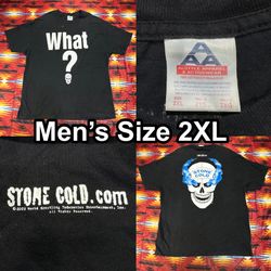 Vintage 2002 Stone Cold Steve Austin What? WWF Men’s Size 2XL WWE Black T-Shirt