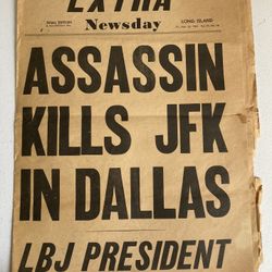 Extra Newsday, Assassin Kills JFK In Dallas, 11/22/63